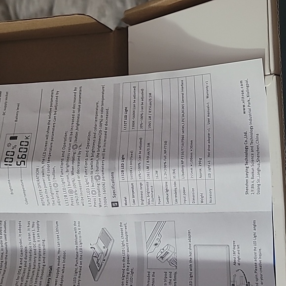 NEW In box Viltrox LED Video Light Kit 3300k-5600k Bi-Color Dimmable Light Panel - Picture 9 of 17